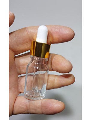 10 cc Cam Damlalıklı Amber Şişe [10 CC=10ML x 10 Adet] / Ecza Şişesi / Dropper Şişe Gold Renk