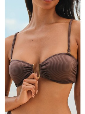 Assos Mocha Kahverengi Straplez Yandan Bağlamalı  Bikini Takım