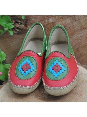 Maraş Market Yeşil Kırmızı Bayan Babet