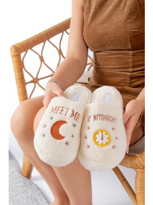 Peluş Gece Gündüz Kadın Ev Terliği  Peluş Ev Terliği Misafir Terliği Bohça Terliği
