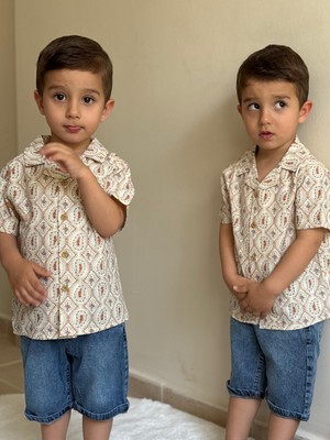 Erkek Çocuk Antik Desenli Alt Üst Takım