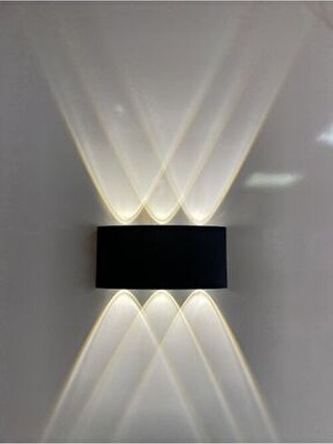 Belirtilmemiş 10W LED Aplik Çift Taraflı Dekoratif Duvar Aydınlatma Siyah Renk E-14 Duy Tipi Modern Tasarım