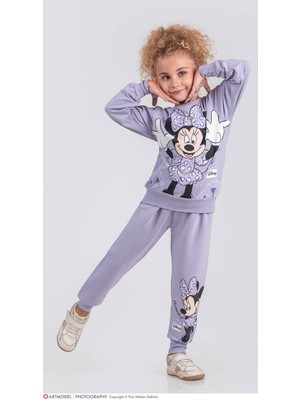 Pjk2i Minnie Mause Desenli 2 Ip %100 Pamuk Kız Çocuk Eşofman Takımı 3-10 Yaş 8113