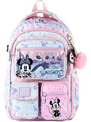 Ottonya Mınnıe Mouse Ice-Lx Starry Ilkokul Çantası 20 lt Kapasite Kızlar İçin Su İtici Özelliklerle Tasarlandı