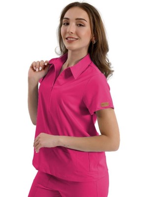Brl Medinilla | Tek Üst Yandan Cepli Gizli Fermuar Polo Yaka Doktor Hemşire Cerrahi Forma