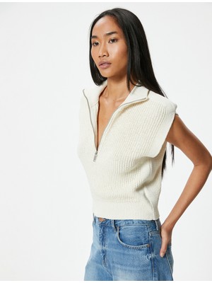 Fermuarlı Süveter Dik Yaka