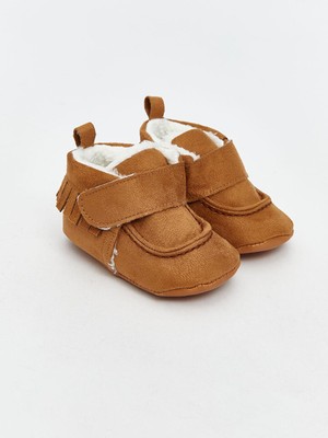 Süet Görünümlü Erkek Bebek Ev Botu Panduf  (W5)