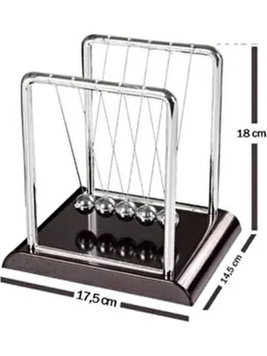 Hep Bi Moda Çarpışan Newton Denge Topları 18cm x 17,5 x 14,5 cm Newton Beşiği Modern Tasarım ile Ofis Kullanımı İçin