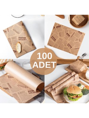 100 Adet Kendinden Desenli Yağlı Kağıt