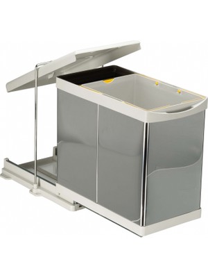 Raylı Çöp Kovası 20+1 Lt Açık Gri