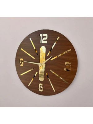 Duvar Saati - Ahşap Duvar Saati -Uygun Hediye Şık - Modern Saat No:5