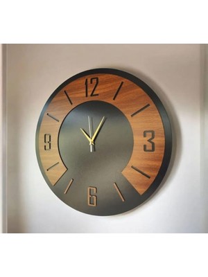 Duvar Saati - Ahşap Duvar Saati -Uygun Hediye Şık - Modern Saat No:4