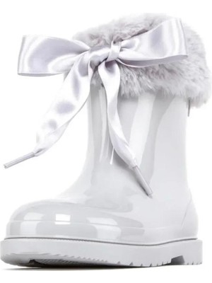 Igor W10258-250 Bimbi Soft Gri Kız Çocuk Bot PVC Malzeme ile Su Geçirmez Özellikte Yağmur Çizmesi