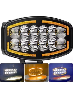 10'' Beyaz Turuncu LED Spot Projektör + Drl Tır Kamyon Off Road 12-24VOLT 1 Adet
