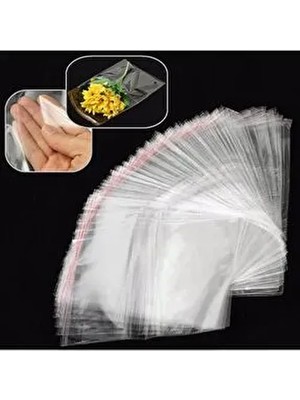 Lila Hediyelik Eşya 150 Adet Yüksek Kalite Şeffaf Bantlı Opp Jelatin Poşet 13x20 cm Kendinden Yapışkanlı Torba