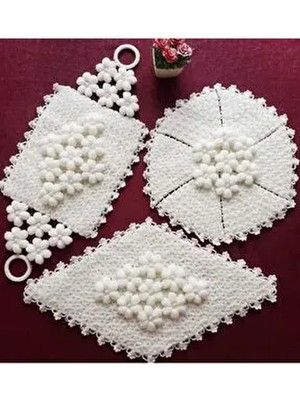 Deggez El Emeği 3 Parça Çeyizlik Lif Takımı