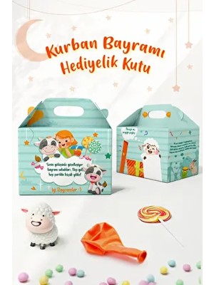 Bayramlık Kutusu, Özel Tasarım 10 Adet Kurban Bayramı Kutusu, Harçlık Bölümlü Kutu