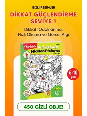 Oyun Terapi Market Gizli Resimler Seviye 1 Eğlenceli Oyun Seti 6 - 9 Yaş İçin Yaratıcı Düşünme
