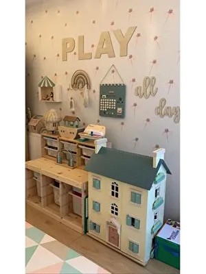 Play All Day Ahşap Yazı