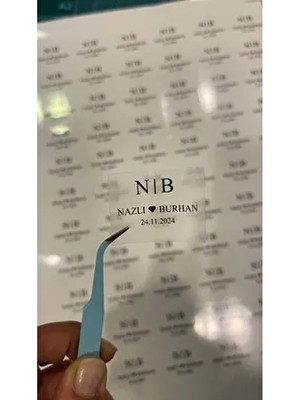 Şeffaf Etiket 4x2,5 cm 108 Adet Söz,kına,nişan,düğün Organizasyon -