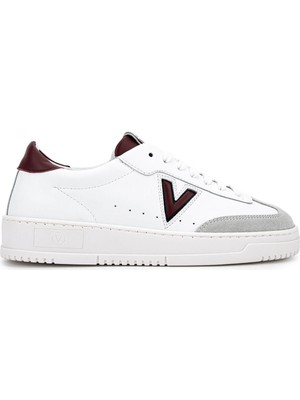 Mario Valentino Kadın Hakiki Deri Beyaz/bordo Sneakers & Spor Ayakkabı 1040 95S7004 Bn Ayk SK25-26 Whıte/bordeaux