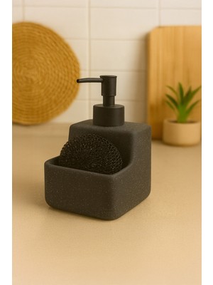 Rueza Süngerli Tezgah Üstü Mutfak Banyo Sıvı Sabunluk Takımı 400 ml  - Mutfak Sabunluk Seti