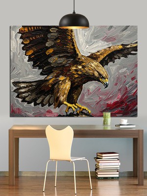 Avını Yakalanan Kartal Dekoratif Kanvas - Mdf Ahşap Tablo