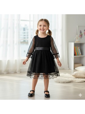 Dantelli Tül Elbise Kızçocuk
