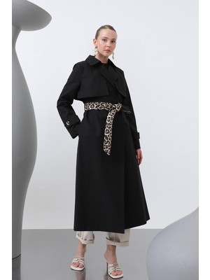 Kadın Leopar Garnili Trench 32113TRC