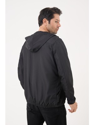 Spor erkek kapüşonlu su ve rüzgar geçirmez cepli ıçi astarlı oversize yağmurluk