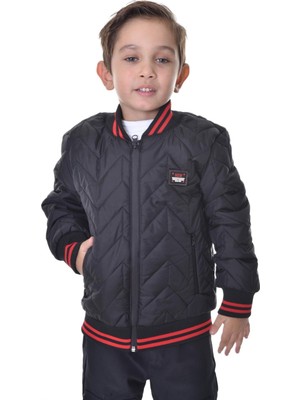 Freemen Spor Erkek Çocuk Kolej Yaka Astarlı Su ve Rüzgar Geçirmez Fermuarlı Cep Mont Ceket S-KLJ-7-12