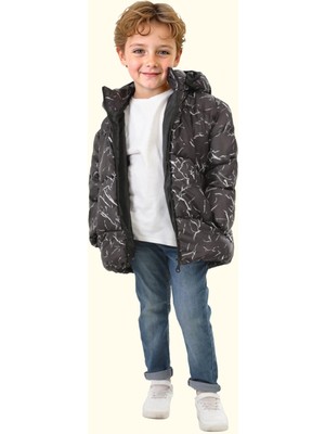 Freemen Spor Erkek Çocuk Çıkabilir Kapüşonlu Su ve Rüzgar Geçirmez Cepli Mont & Kaban & Parka S-DCM-110