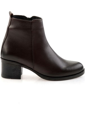 Kahve Hakiki Deri Kadın Bot & Bootie K02286001103