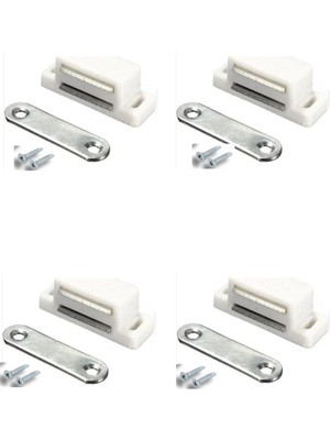 Mıknatıslı Plastik Mobilya Dolap Kapak Sineklik Çıt Çıt Kilit 4 Adet