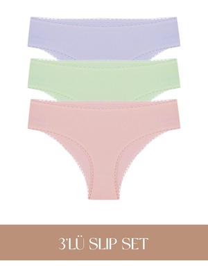 Cotvie 3 Renk Lmg Pamuklu Slip 3'lü Set külot