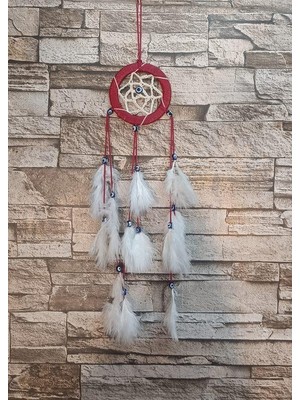 Düş Kapanı Araba Dikiz Ayna Duvar Süsü Hand Made Dreamcatcher Rüya Kapanı