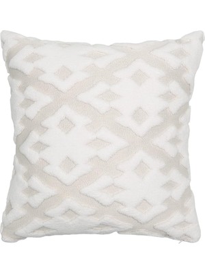 Jakarlı Kırlent 43X43 cm Maldive Ekru