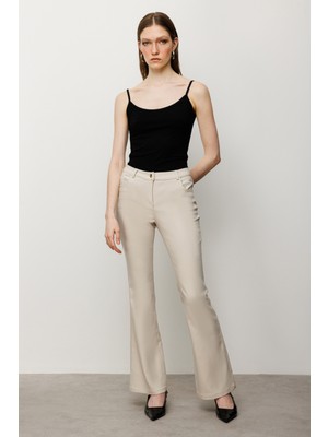 Ekol Kadın Beş Cep Ispanyol Paça Pantolon 2044 Kum