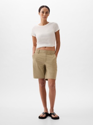 Gap Kadın Bej Downtown Khaki Bermuda Şort