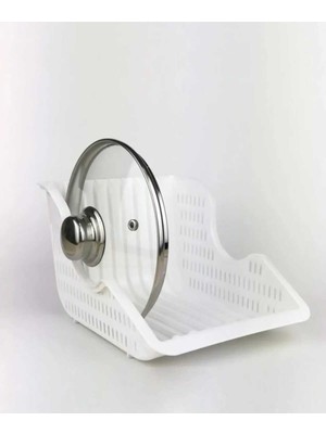 Mutfak Kapak Düzenleyici – Beyaz Plastik Çok Bölmeli Organizer