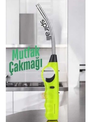 Gazlı Spiral Uzun Çakmak – Şömine, Kamp, Mutfak ve Ev Için Pratik (1 Adet) Yeşil