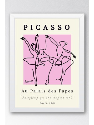 Pablo Picasso Au Paladis Des Papes Sergi Afişi 1956 Çerçeveli Tablo - Eklektik Tarz Duvar Dekoru