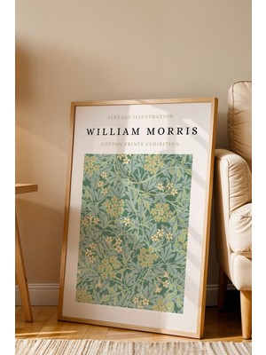 William Morris Golden Lily Çerçeveli Tablo- Sergi Afişi - Eklektik Tarz Duvar Dekoru
