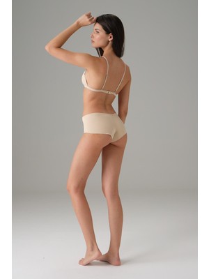 Kadın Ten Lazer Kesim Dikişsiz Invisible Külot Slip 6163