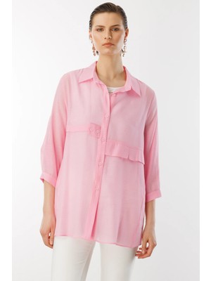 Ekol Kadın Iç Atletli Düğmeli Bluz 3350 Pembe