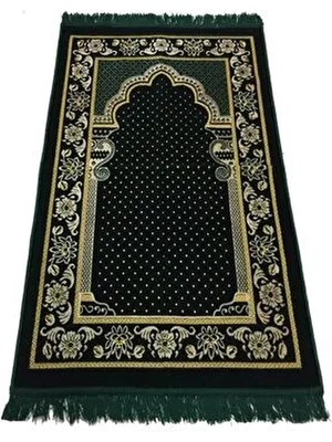 Dodya Lüx Yeşil Kadife Namaz Seccadesi