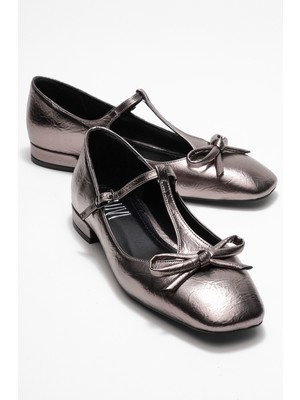 Lorena Platin Fiyonklu Kadın Babet Ayakkabı