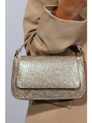 Vial Altın Taşlı Kadın Abiye Çanta