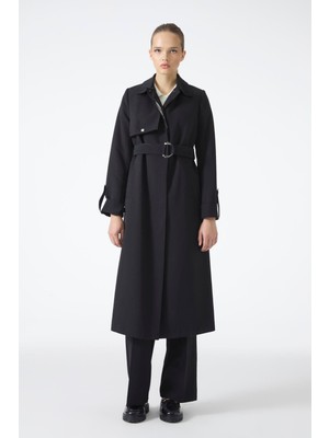 Gömlek Yaka Kemerli Kol Detaylı Trençkot