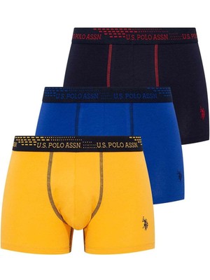 U.s. Polo Assn. Erkek Saks&amp;lacivert&amp;sarı Renk 3'LÜ Boxer - Çoklu Renk - BCP1.80V17B8H-XL